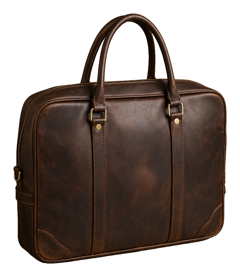 Andrea — Brillè leather briefcase, made to order in Tuscany