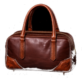 Free — Brillè glossy brown leather bag, made to order in Tuscany