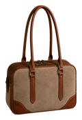 Put Into Action — Brillè two-tone compartment leather bag, made to order in Tuscany